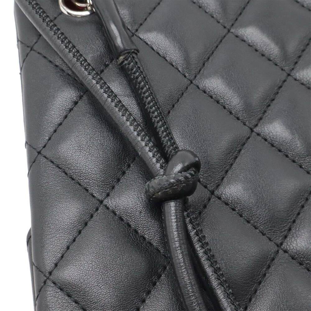CHANEL Black Leather Logo Pochette Shoulder Bag - Picture 7 of 10